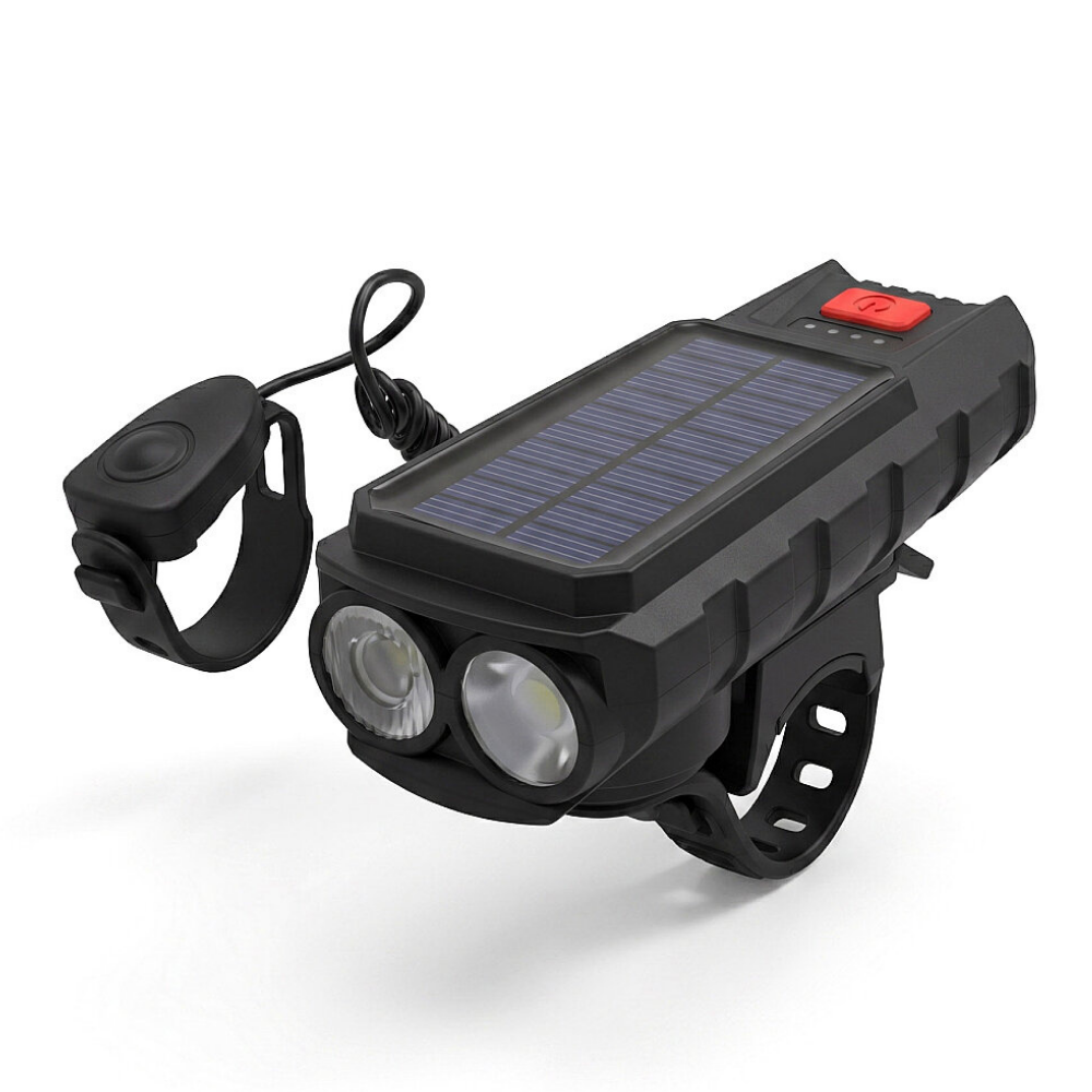 3 Watt Solar + USB Şarjlı Korna + Bisiklet Feneri