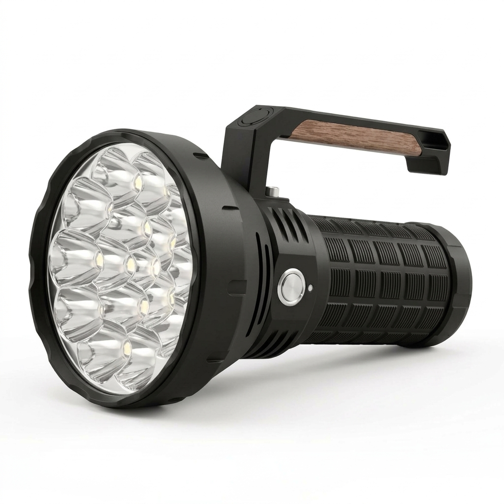 50.000 Lümen 160 Watt P50 Ledli Solar + USB Şarjlı Projektör El Feneri