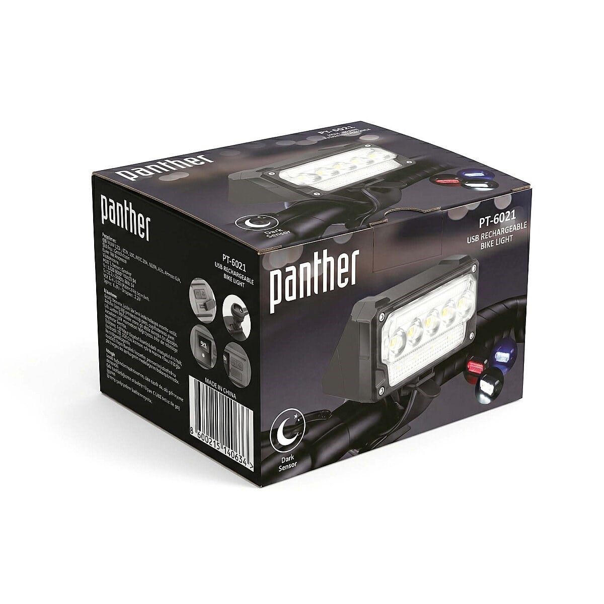 6 Watt Ledli USB Şarjlı Karanlık Sensörlü Bisiklet Feneri
