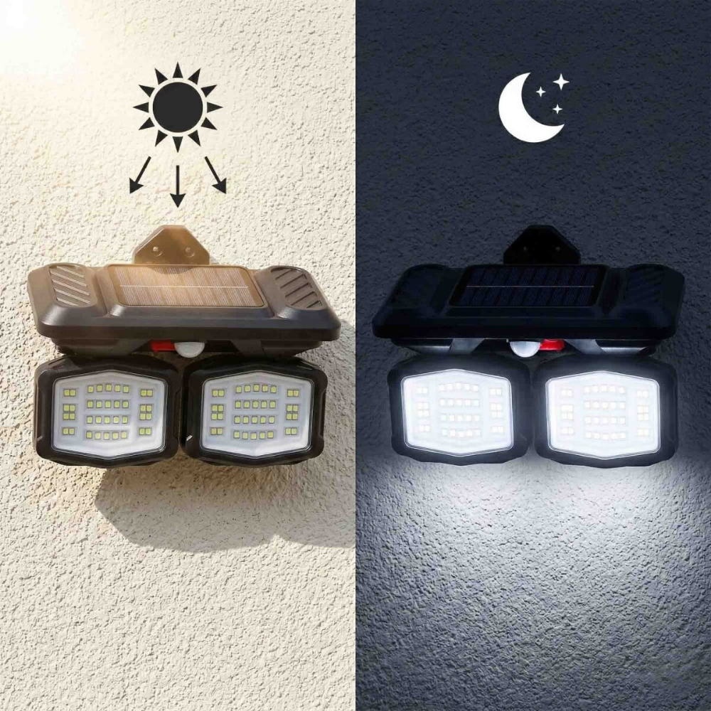 Güneş Enerjili Solar Çift Yönlü Dekoratif Hareket Sensörlü Duvar Apliği