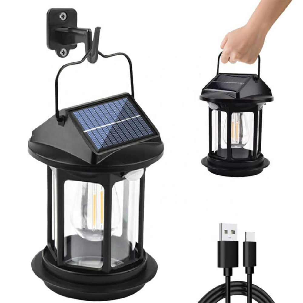 Fonksiyonel Solar + USB Şarjlı Duvar ve Kamp Lambası