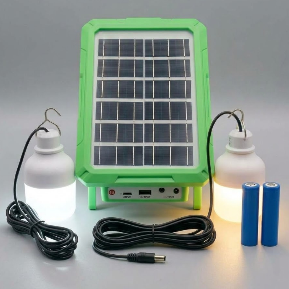 Solar Güneş Enerjili Şarjlı Kamp Seti ( 2 Ampullü )
