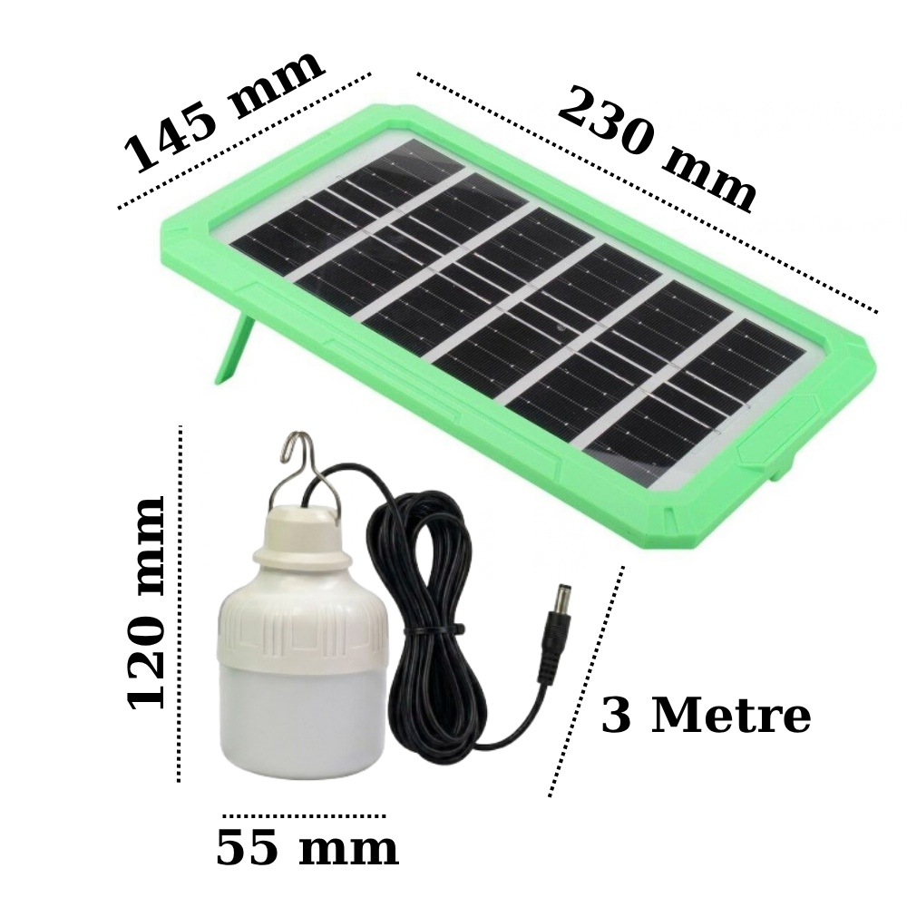 Solar Güneş Enerjili Şarjlı Kamp Seti ( 2 Ampullü )