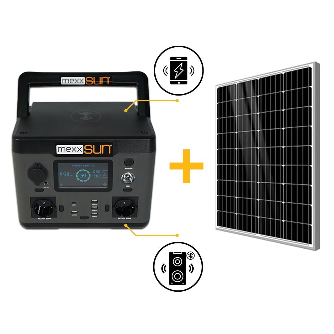 Power Station Taşınabilir Protatif Güç İstasyonu 540Wh Lityum Batarya,500 W Çıkış Gücü + 160Watt Solar Panel