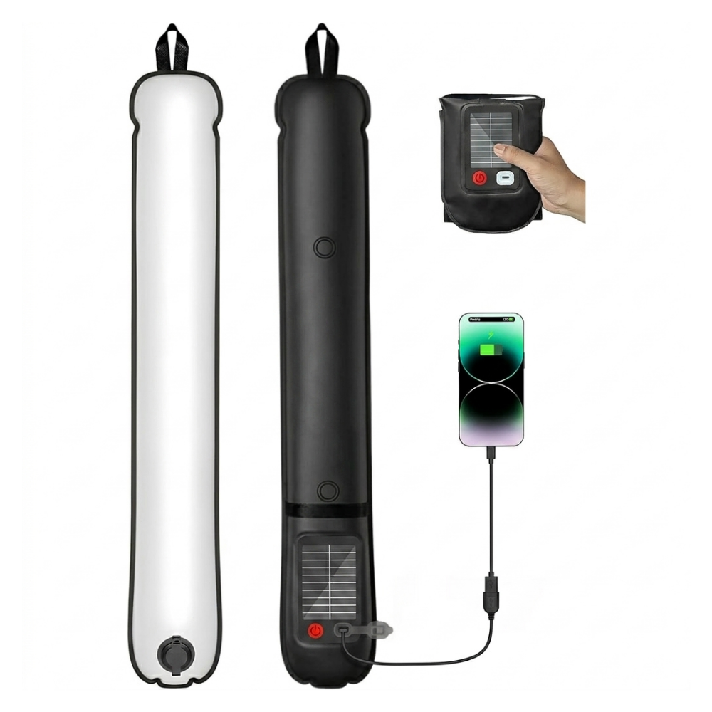 Solar + USB Şarjlı Katlanabilir Şişirilebilir Led Aydınlatma Tüpü