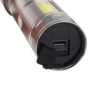10 Watt TG Led + 2X3 Watt Cob Ledli USB Şarjlı Zoomlu El Feneri