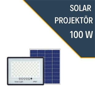 100 Watt Kumandalı Solar Güneş Enerjili Led Aydınlatma Projektör