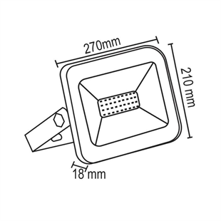 100 Watt Slim Kasa Led Projektör (Yeşil Işık)
