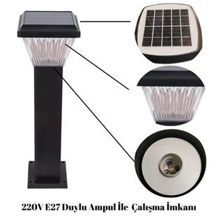100Watt Güneş Enerjili Solar Bahçe Armatürü ( 60cm Direkli )