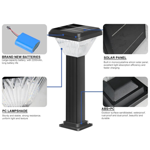 100Watt Güneş Enerjili Solar Bahçe Armatürü ( 60cm Direkli )