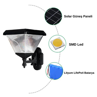 100Watt Güneş Enerjili Solar Duvar Apliği