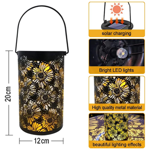 10Watt Çiçek Desenli Güneş Enerjili Solar Dekoratif Bahçe Armatürü