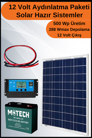 Aydınlatma Trenta Solar Paket 12 Volt-500Wp