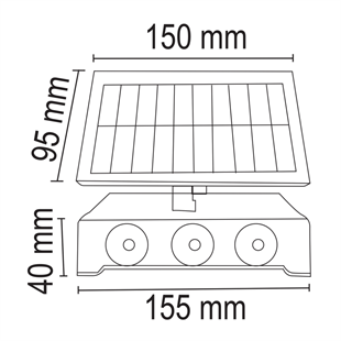 20 Watt Solar Çift Yönlü Duvar Apliği (Günışığı)