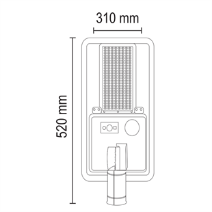 120 Watt Endüstriyel Güneş Enerjili Solar Sokak ve Yol Aydınlatma Armatürü