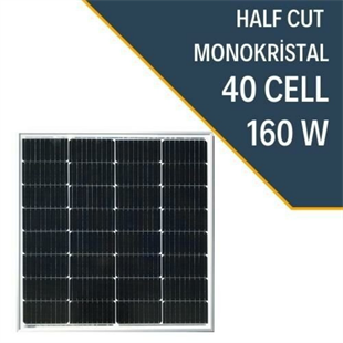 160 Watt Half Cut Monokristal Solar Güneş Enerji Paneli