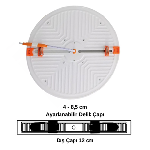 18 Watt Yeni Nesil Delik Çapı Ayarlanabilir Led Panel Armatür (Beyaz Işık)