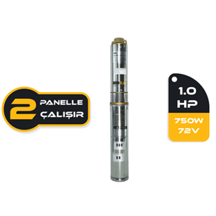 1HP / 750Watt / 4 Kademe / 48 Volt DC Solar Dalgıç Pompa