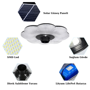 200Watt Güneş Enerjili Solar Çiçek Sokak Armatürü
