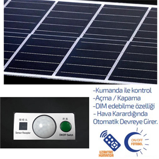 200Watt Güneş Enerjili Solar Çiçek Sokak Armatürü (3 Metre Direkli)