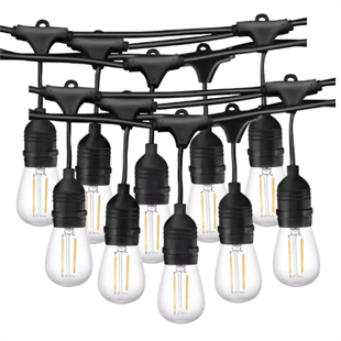 220Volt 10 Adet E27 Duylu 10 Metre Kablolu Set (10 Adet S14 Led Ampul Hediyeli)