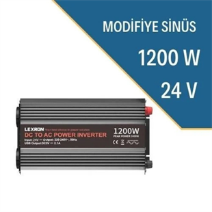 Lexron 24V Volt-1200W Watt Modifiye Sinüs İnverter(220V Çevirici)