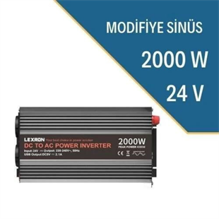 Lexron 24V Volt-2000W Watt Modifiye Sinüs İnverter (220V Çevirici)