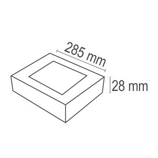 24Watt Sıva Üstü Kare Led Panel Armatür (Beyaz Işık)