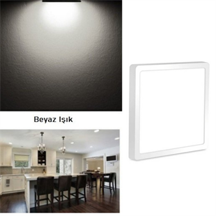 24Watt Sıva Üstü Kare Led Panel Armatür (Beyaz Işık)