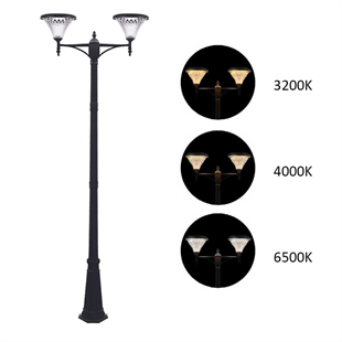 2X100Watt Güneş Enerjili Solar Bahçe Armatürü ( 300cm Direkli )