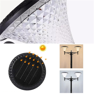 2X100Watt Güneş Enerjili Solar Bahçe Armatürü ( 300cm Direkli )