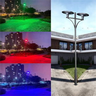 2X500Watt Güneş Enerjili Solar Sokak Armatürü  (3 Metre Direkli)