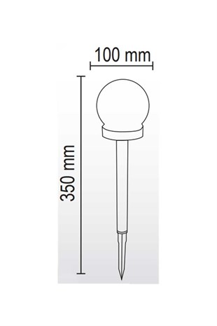 3 Watt Solar Kazıklı Glop Çim Armatürü (Beyaz Işık)