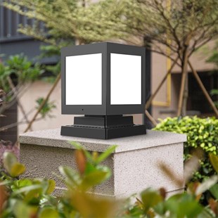 30 Watt Solar Set Duvar Üstü Ayaklı Dekoratif Küp Armatür (Beyaz Işık)
