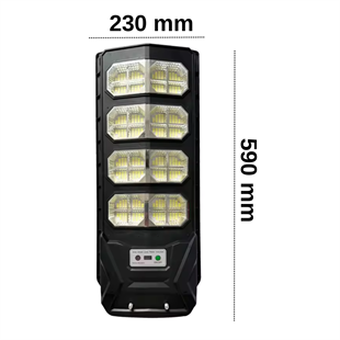 300 Watt Güneş Enerjili Solar Sokak ve Yol Aydınlatma Armatürü (Beyaz Işık)