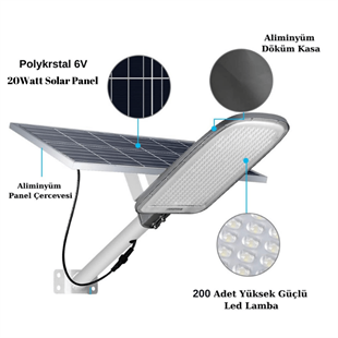 300Watt Güneş Enerjili Solar Sokak Lambası