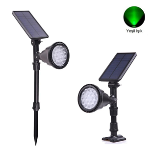 30Watt Fonksiyonel Solar Çim / Bahçe Aydınlatma Armatürü (Yeşil Işık)