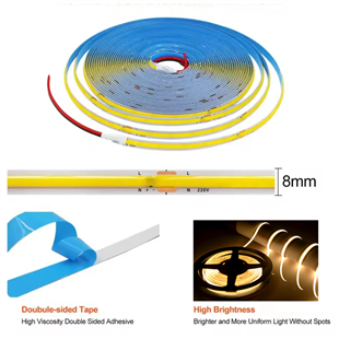 320 Ledli 12 Volt İç Mekan Cob Şerit Led (5 Metre Paket + Günışığı)