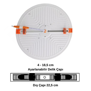 36 Watt Yeni Nesil Delik Çapı Ayarlanabilir Led Panel Armatür (Beyaz Işık)
