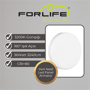 36Watt Yeni Nesil Sıva Üstü Led Panel Armatür (Günışığı)