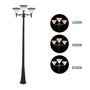 3X100Watt Güneş Enerjili Solar Bahçe Armatürü ( 300cm Direkli )