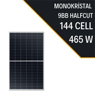 465Watt Monokrıstal 9BB Half Cut Solar Güneş Enerji Paneli