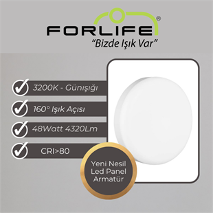 48Watt Yeni Nesil Sıva Üstü Led Panel Armatür (Günışığı)