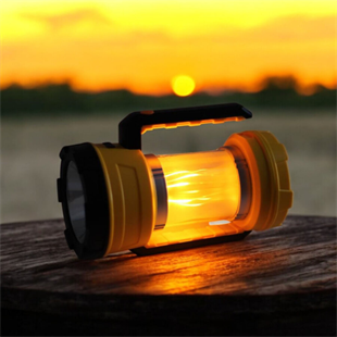 5 Watt Led + Alev Efekli Led USB + Solar Şarjlı El Feneri Projektör