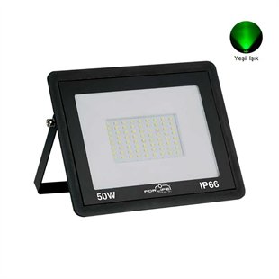 50 Watt Slim Kasa Led Projektör (Yeşil Işık)