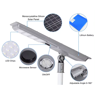 500 Watt Endüstriyel Güneş Enerjili Solar Sokak ve Yol Aydınlatma Armatürü