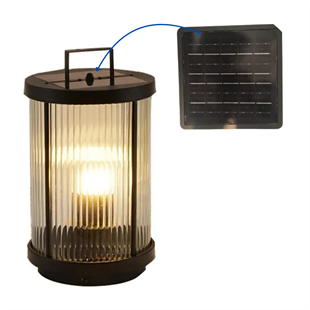 60 Watt Modern Cam Tasarımlı Solar Alüminyum Bollard Aydınlatma Armatürü