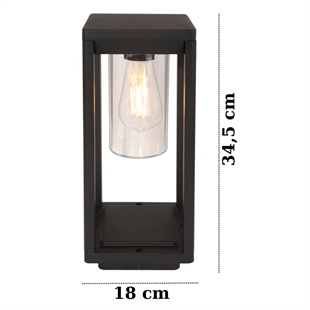 60 Watt Rustik Tasarımlı Solar Alüminyum Bollard Aydınlatma Armatürü