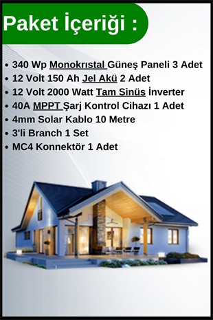 Bağ Evi Hobi Bahçesi Buzdolabı+Tv+Aydınlatma Solar Paket 8kwp