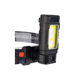 Cob Ledli Fonksiyonel USB Şarjlı Kafa Feneri